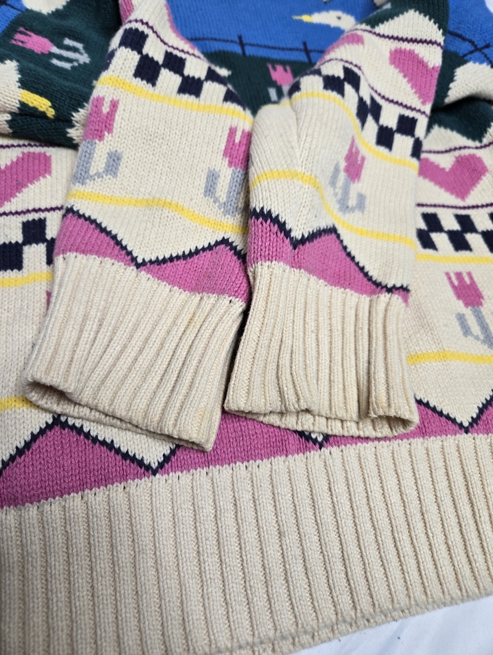 KINA AND TAM Duck Tales whimsy faire isle farmcore sweater‎ XS - Picture 7 of 10